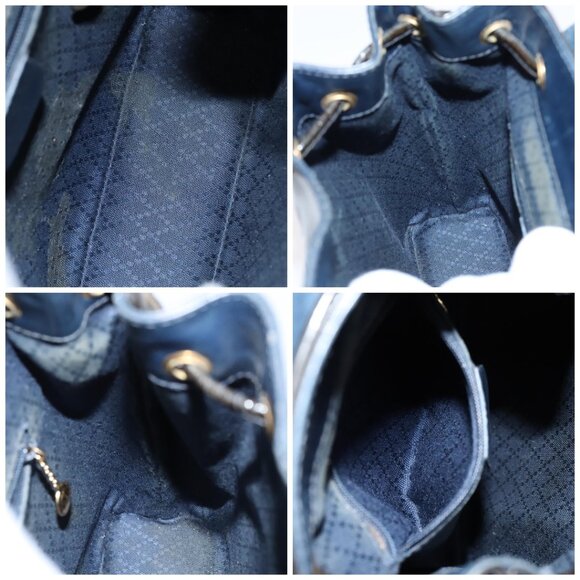 GUCCI Bamboo Backpack Enamel Black Gold Auth bs23155 - Picture 13 of 15